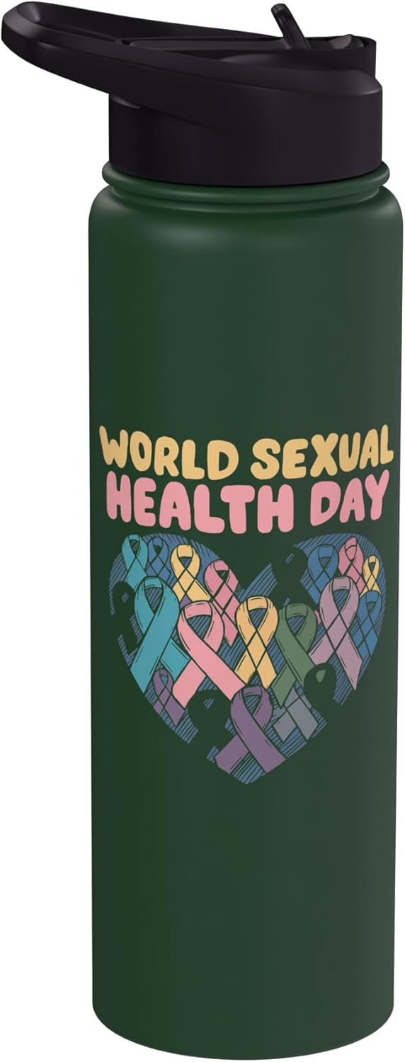 Sexual Health Awareness SteMi Apparel Sexual Health Awareness Sexuality Sex Education Stainless Steel Insulated Water Bottle