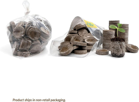 36 mm 200 Count Jiffy Peat Soil Pellets Seed Starter Plugs - for Indoor Planting, Seedlings - - Peat