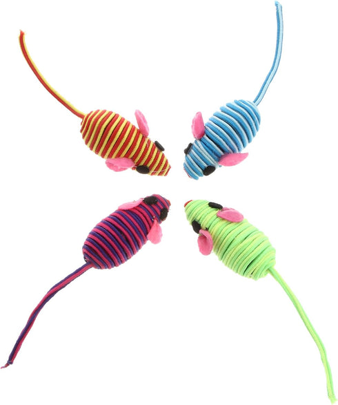 Totority Catnip Mice Cat Toy, Rubber Band Mouse with Elastic Rope for Cats, Realistic Teaser Playing Prop