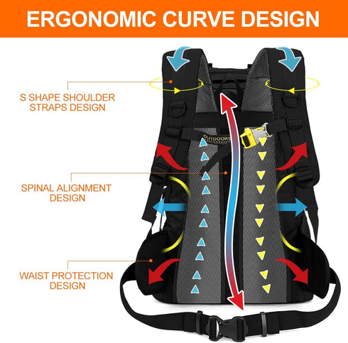INOXTO 40L Hiking Backpack Camping Backpack with Waterproof Rain Cover for Men Women, Outdoor Daypack