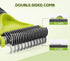 Pecute Pet Dematting Tool 2 Pack - Double Sided Rake & Comb for Medium or Long-haired Dogs & Cats