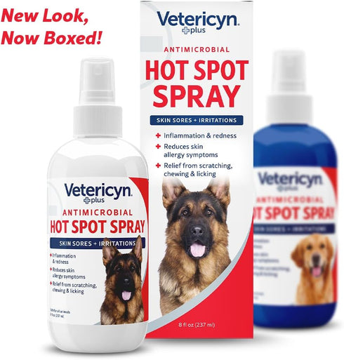 Vetericyn Plus Hot Spot Spray for Dogs, 8 Ounces, Skin Sores & Irritations Relief