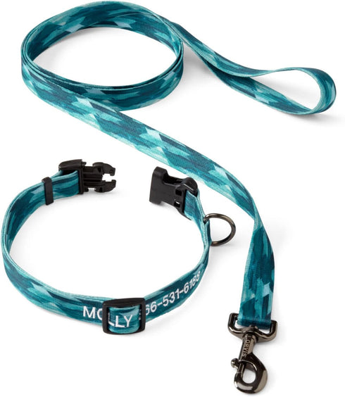 Orvis Adjustable Dog Collar with Leash Set, Sunrise, Medium