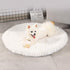 16 Inch Plush Dog Bed Mat, Warm Fluffy Round Puppy Crate Pad with Anti-Slip Bottom for Small and Medium Dogs