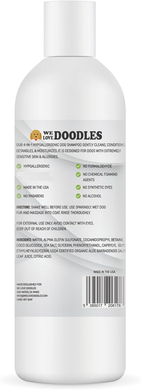 USA,16OZ Dog Shampoo, Conditioner & Detangler - Best Shampoo for Goldendoodles, Poodles & Doodles Pet Hair