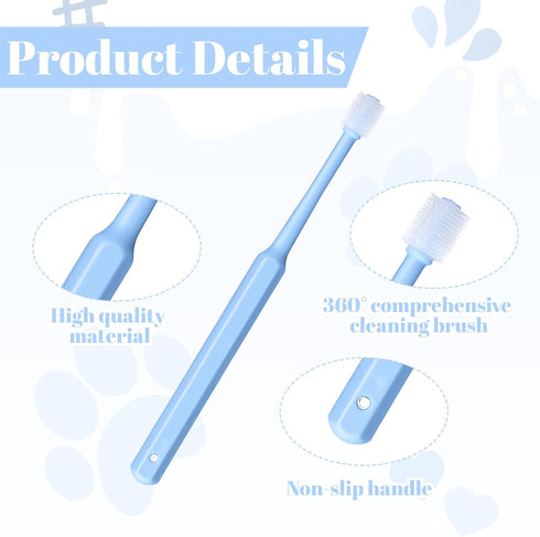 Yuanchu 3 Pack 360 WJIAAA Small Cat Dog Toothbrush, Degree Soft Silicone Pet Toothbrush Cat Dental Care Dog Oral