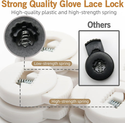 Glove Locks Baseball, 8 Pack Glove Lace Locks, Never Need Tying Knots Again, Fits All Baseball Gloves