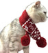 Cat Christmas Reindeer Scarf and Hat Set Costume for Small Pets Puppy - Red, XSmall