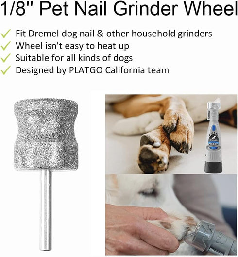 Jumbo Diamond Dremel Dog Nail Grinder Attachment, Faster Dremel Diamond Bit for Dog Nails, 1/8'' for Home Nail Care
