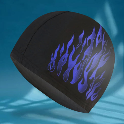 ulafbwur Swimming Swimming Swimming Swimming Hat Sunscreen Tear-Resistant Men Cap Nylon Cloth Flame Style Ear