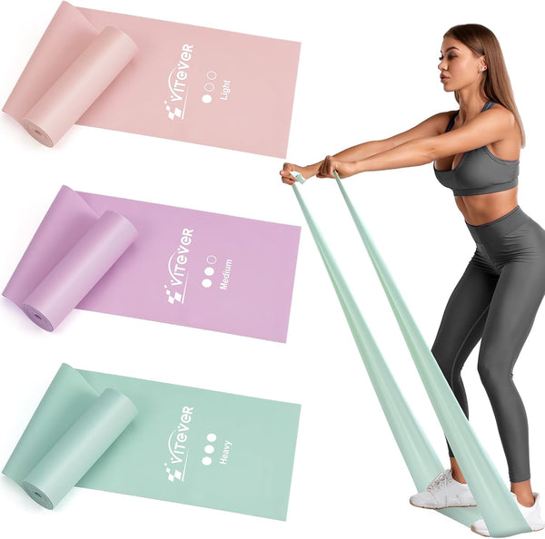 Resistance Bands for Working Out, Exercise Bands for Physical Therapy, Stretch Bands for Pilates, Rehab, Strength