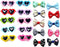 20Pcs Dog Hair Clips - Heart Sunglass Pet Hair Bows, Multicolor Alligator Hairpins for Small Animals
