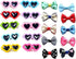 20Pcs Dog Hair Clips - Heart Sunglass Pet Hair Bows, Multicolor Alligator Hairpins for Small Animals
