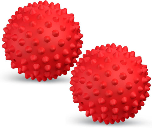 Apasiri Dog Balls Squeaky Toys for Large Dogs, Tough Spiky Floatable Rubber Pet Toys, Pack of 2