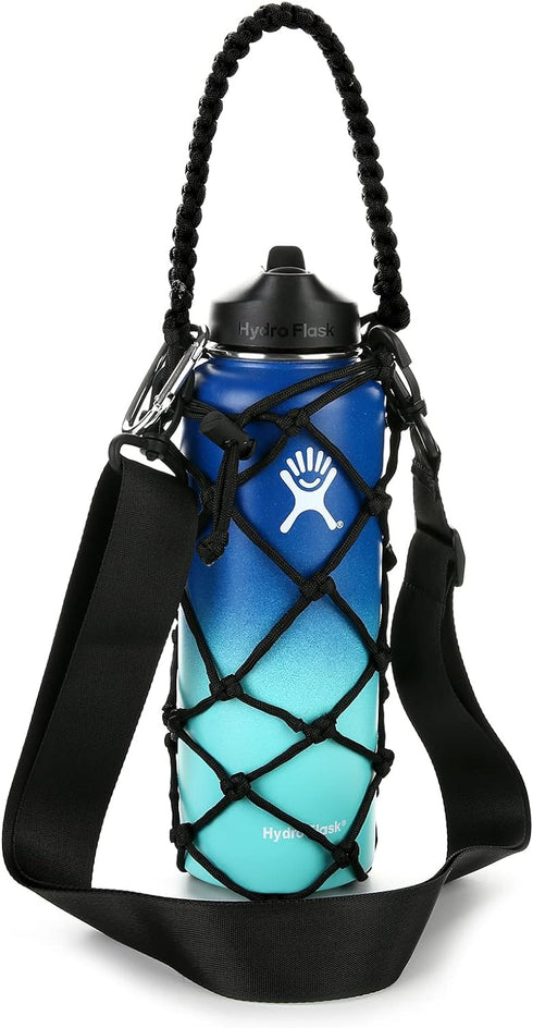 Water Bottle Carrier Strap, Wine Cup Holder for Sports Bottle Sling, Fits 17-25oz, 32oz-40oz, 64oz