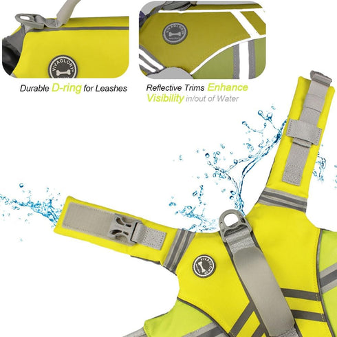 VIVAGLORY Sports Style Dog Life Jacket, Adjustable & Durable Swim Vest with Extra Flotation for Small Dogs