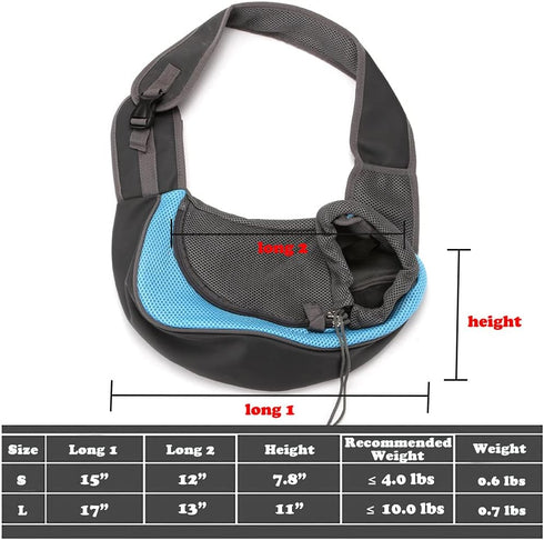 Pet Dog Sling Carrier | Breathable Mesh Portable Travel Safe Shoulder Bag for Small Dogs Cats Puppy