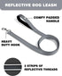 6ft Dog Leash for Small Medium Large Dogs | Reflective Nylon | Padded Handle | 3/4 inch Wide | Grey