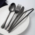 Portable 4pcs Utensils Set with Case, Stainless Steel Reusable Silverware for Lunch, Camping, School, Travel (Grey).