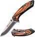 MTECH USA MT-A1005OR Spring Assist Folding Knife, Mirror Polished Blade, Orange & Black Butterfly Handle