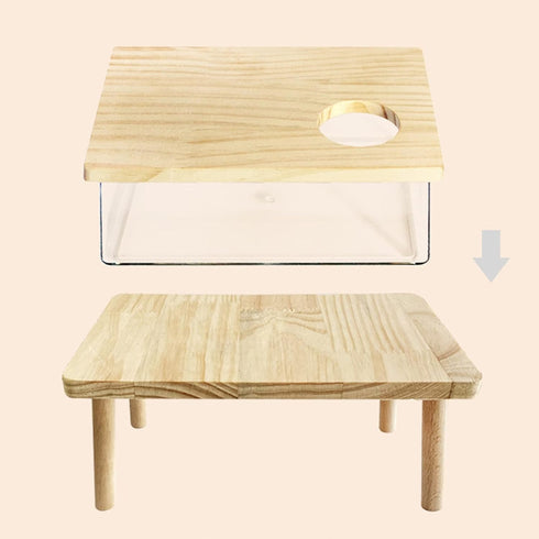lamphle 3 Hedgehog Sandbox Lid Design Take Bath Styles Wooden Sandbox Small Pet Hamster Bath Container Pet Accessories