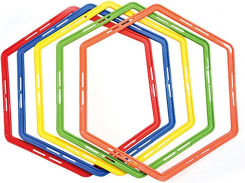 Hexagon Agility Ring Training Circle, Speed Agility Ladder, Football Footwork Trainer, 3Pcs Multicolor Fitness Equipment