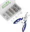 GREATFISHING 200PCS High Strength Heavy Stainless Steel Split Ring Lure Connector with Fishing Pliers, 30lb to 120lb