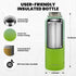 Insulated Water Bottle 40 oz, Triple Wall Vacuum Stainless Steel, Leak Proof, Ombre Green with Straw Spout