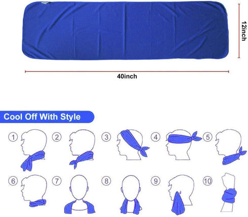 Sukeen Cooling Towel 4 Pack, 40"x12" Soft Microfiber Chilly Towels for Yoga, Sport, Gym, Camping, Fitness