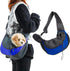 Small Dog & Cat Sling Carrier Bag, Breathable Mesh Hand-Free Satchel with Adjustable Strap for Outdoor Travel (Blue,