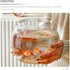 POPETPOP Clear Glass Fish Bowl, Small Goldfish Bowl Vase for Office Decor, Unbreakable Wide Bubble Terrarium