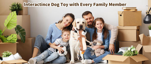 Squeaky Dog Toys, Interactive Durable Rope-Infused Lion Shape Chew Toys for All Dog Sizes