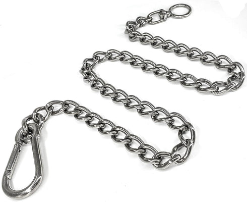304 Stainless Steel Dog Chain Leash, Heavy Duty Short Lead Metal DIY Double Dog Leashes Extension & Coupler (304 S/S