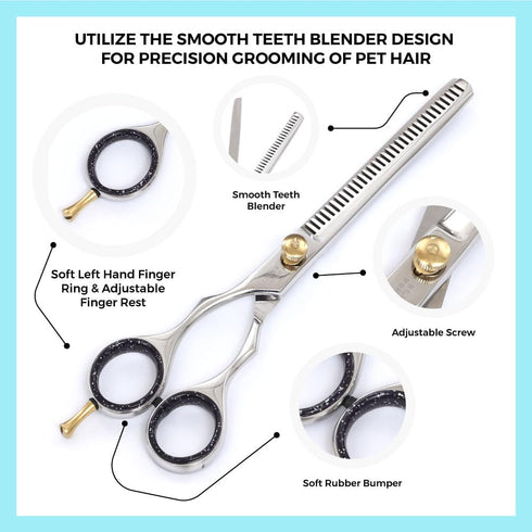 Set Left-Handed Pet dog Grooming Scissors Pro-Grade Curved Shears for Dogs Cats - Precision Crafted Sharp Blades