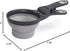Dexas Pets Collapsible KlipScoop - 1 Cup Capacity Dry Dog Food Scoop and Bag Clip, Light Gray (PW660432429)