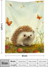 PALNKART 40x50in Hedgehog Grass Butterfly Flannel Blanket for Sofa Bed Travel Camping Chair, Multi-Purpose Gift Blanket