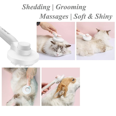 Self Cleaning Slicker Brush for Dogs and Cats, Pet Grooming Hair Brush for Undercoat, Loose Hair, Mats, Tangles