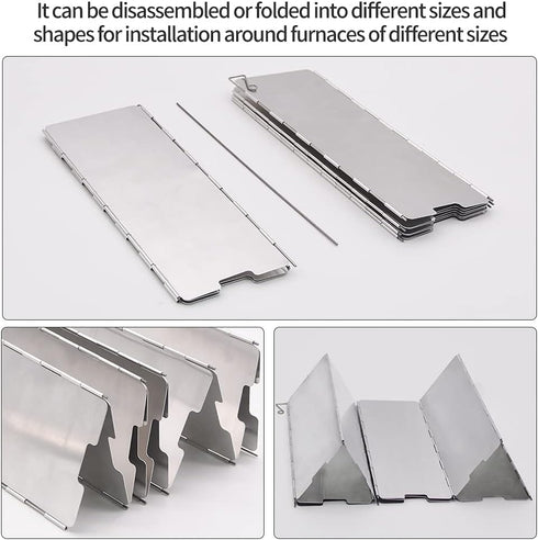 Stove Windscreen, 16 Plates Aluminum Stove Windshield with Drawstring Bag for Camping, Butane Stoves