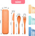 Reusable Travel Utensils Set with Case, 4 Sets Wheat Straw Cutlery for Kids Adults Travel Picnic