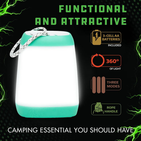 LitezAll Mini Lantern, Easy Pushbutton On/Off Camping Lantern, Energy Saving Battery Operated Lantern, Batteries