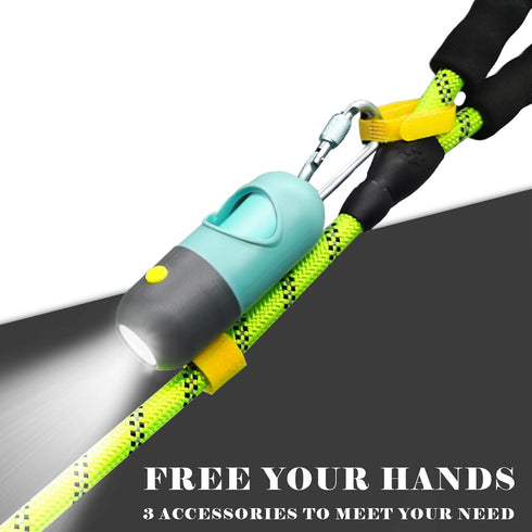 Dog Poop Bags Holder with LED Flashlight, 15 Crystal Blue Bags and 3 LR44 Batteries