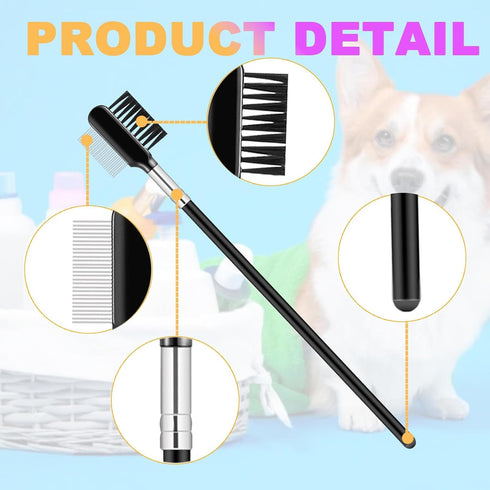 Dog Eye Comb, Cuteabc Tear Stain Comb for Small Dogs, Double-Headed Combs for Removing Crust and Mucus