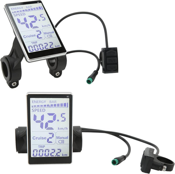 M5 Electric Bike LCD Display, Waterproof Panel Screen for 31.8 22.2mm Handlebar, Electric Bike Accessories