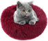 otoez Kitten Puppy Bed, Extra Small Round Dog Cat Beds, Anti-Anxiety Plush Calming Donut Bed, Washable (15.7", Dark Red)
