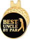 Hafhue Best Uncle by Par Black Gold Golf Ball Marker with Magnetic Hat Clip, Funny Golf Gifts for Uncle, Birthday