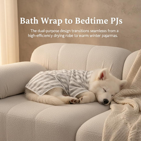 S(515 lb)) Dog Bathrobe, Microfiber Super Absorbent Pet Towel, Quick Drying Robe for Dogs Cats, Double Layer Hooded