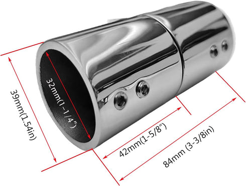 RedSnake Stainless Steel Marine Grade Boat Railing Pipe Connector, Folding Swivel Coupling Tube Fitting