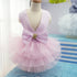 Fashion Pet Dog Clothes, Striped Mesh Puppy Dresses, Small, Pink