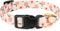 Handmade Dog Collar for Small Medium Large Dogs, White Peach with Pendant, Ideal for Girl and Boy Dogs