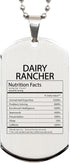 DesiDD Funny Dairy Rancher Gifts - Nutrition Facts Dog Tag Necklace for Dairy